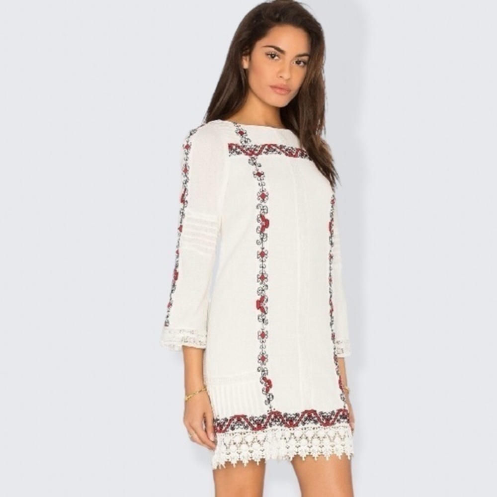 Alice + Olivia Embroidered Floral Riska Dress